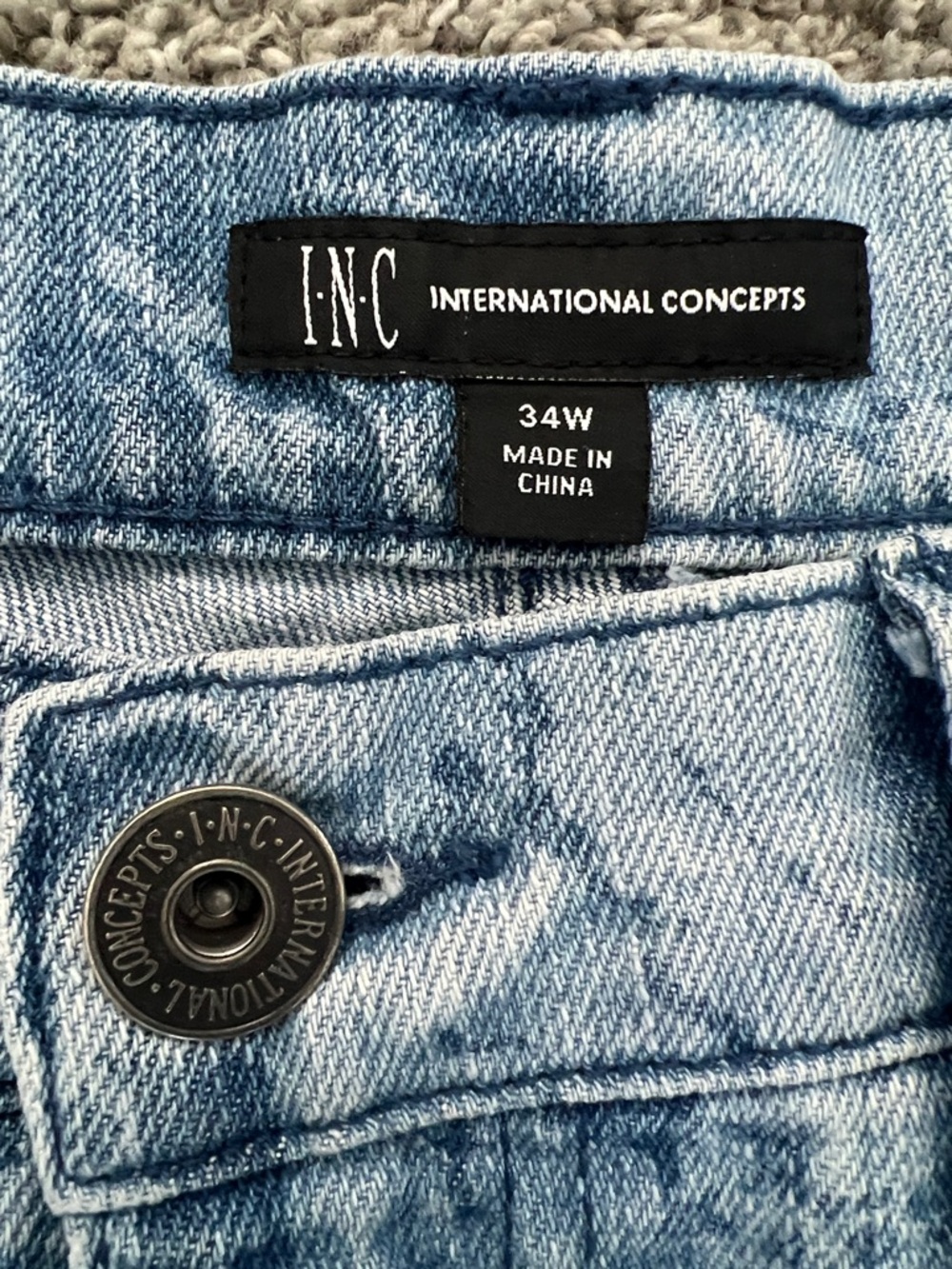 I.N.C. International Concepts Men's Slim-Straight Checkered Denim Jeans - Sz 34W - Picture 6 of 15